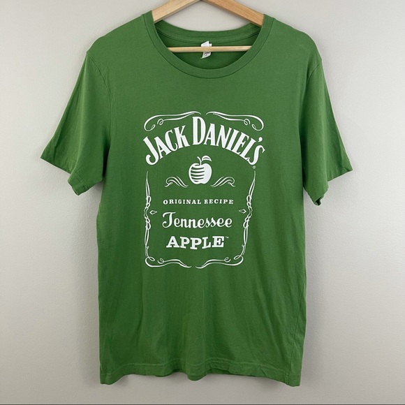 JACK DANIELS Green White Tennessee Apple Graphic Tee - Picture 1 of 7